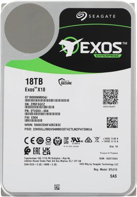 Жесткий диск Seagate Exos X18 ST18000NM004J, 18ТБ, HDD, SAS 3.0