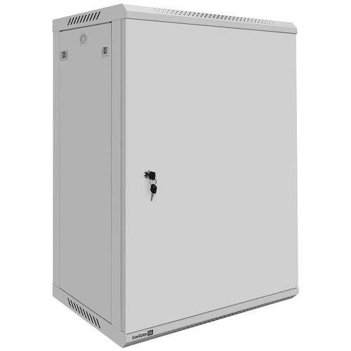 Шкаф коммутационный EXEGATE EC-WM-18U.450.M EX300261RUS настенный, металлическая передняя дверь, 18U, 600x901x450 мм