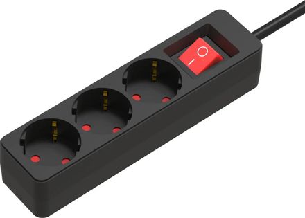 Сетевой фильтр Ritmix RM-330K, 3м, черный