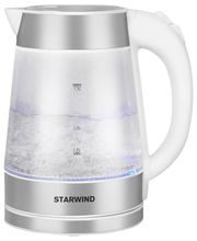 Чайник электрический StarWind SKG2011, 2200Вт, белый и серебристый ...