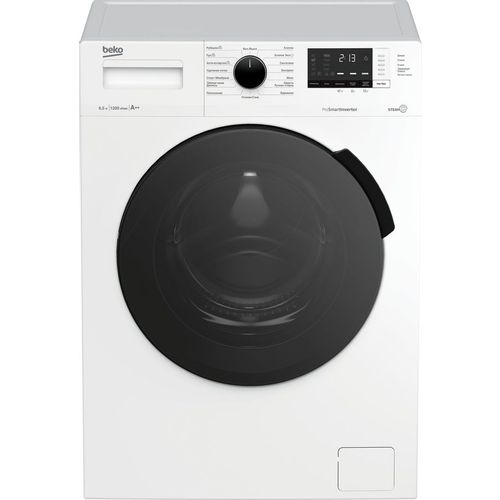 Стиральная машина Beko WSPE6H612W, с фронтальной загрузкой, 6.5кг, 1200об/мин, с паром, инверторная
