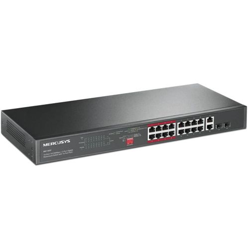 Коммутатор MERCUSYS MS118CP, неуправляемый, 18 RJ-45, 10/100/1000 Мбит/с