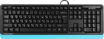 Клавиатура A4TECH Fstyler FK10, проводная, USB, мембранная, черный/синий [fk10 blue]