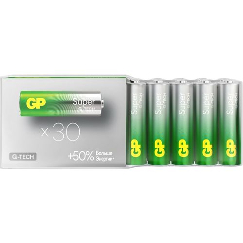 AA Батарейка GP Super Alkaline 15AA21-2CRSWC30, 30 шт.