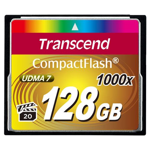 Карта памяти CF Transcend 128 ГБ, 160 МБ/с, TS128GCF1000, 1 шт., без адаптера
