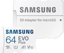 Карта памяти microSDXC UHS-I U1 Samsung EVO Plus 64 ГБ, 130 МБ/с, Class ...
