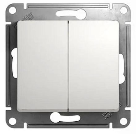 Выключатель Schneider Electric Glossa 2-клавишный, установка скрытая, IP20, белый [gsl000151]