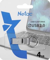 Флешка USB NETAC U275 4ГБ, USB2.0, серебристый