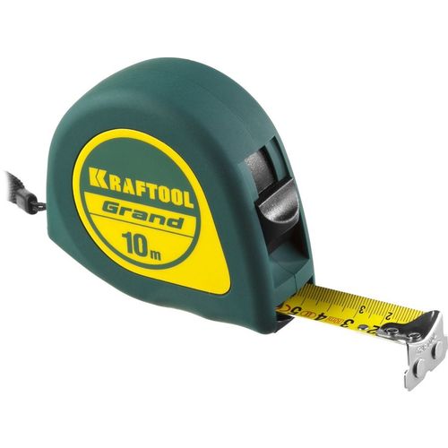 Рулетка строительная Kraftool Grand, 10м x25мм, с магнитным зацепом [34022-10-25]