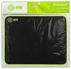 Коврик для мыши Cactus Black черный, ткань, 250х200х3мм
