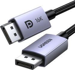 Изображение товара Кабель UGREEN DP118,  DisplayPort (m) (прямой) -  DisplayPort (m) (прямой),  ферритовый фильтр ,  круглое,  2м,  коробка,  серый [15384]