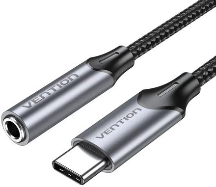 Переходник для наушников VENTION BGMHF, Jack 3.5 (m) - USB Type-C (f), медный, 1м, черный