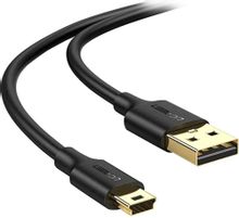 Изображение товара Кабель UGREEN US132,  USB 2.0 A(m) -  mini USB B (m),  GOLD ,  ферритовый фильтр ,  0.5м,  черный [10354]