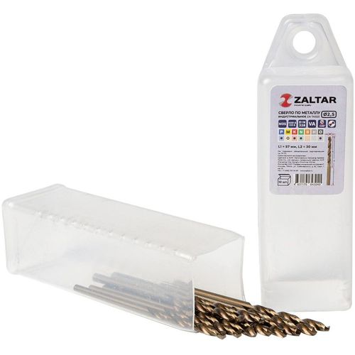 Сверло ZALTAR ZA-74025-S10, по металлу, 2.5мм, цилиндрический, 10шт