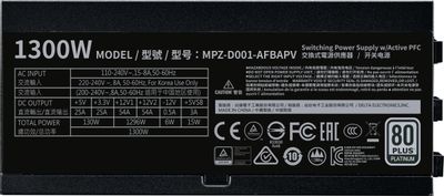 Блок питания Cooler Master V1300, 1300Вт, 140мм, черный, retail [mpz ...