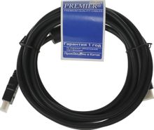 Изображение товара Кабель HDMI PREMIER 5-813,  ver 2.0, 3м, черный, ферритовый фильтр, позолоченные контакты