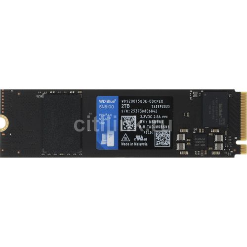 SSD накопитель WD Blue SN5100 2ТБ, M.2 2280, PCIe 4.0 x4, NVMe, M.2 [wds200t5b0e]