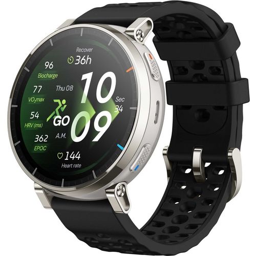 Смарт-часы AMAZFIT Active 3 Premium Apex, 45мм, 1.32", черный/серебристый