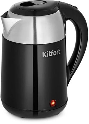 Чайник электрический KitFort КТ-6647, 1700Вт, черный и серебристый