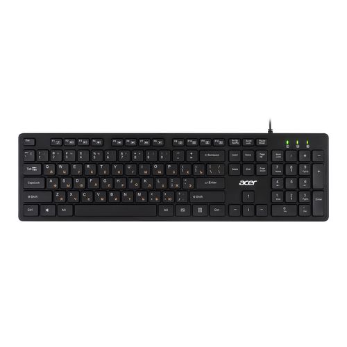 Клавиатура Acer OKW122, проводная, USB, мембранная, черный [zl.kbdee.00c]