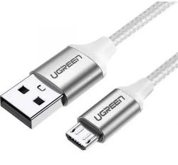Изображение товара Кабель UGREEN US290,  micro USB (m) -  USB (m),  1м,  2A,  серебристый [60151]