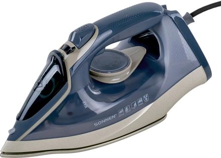 Утюг SONNEN SI-6008, с паровым ударом, 2200Вт, серый и золотистый
