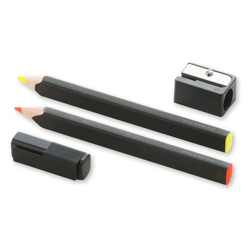 Карандаши Moleskine Highlighter EW2PSFN12, липа, 2 цв., точилка/колпачок, 2