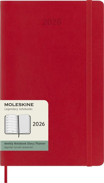 Еженедельник Moleskine Classic Soft WKNT, 144стр., Large, красный