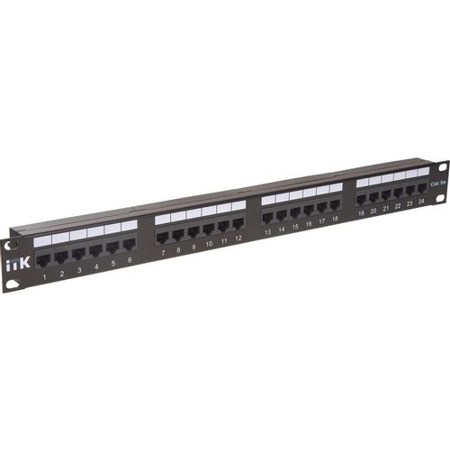 Патч-панель ITK (PP24-1UC5EU-D05) 19" 1U 24xRJ45 кат.5E UTP