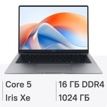Изображение товара Ноутбук Honor MagicBook X14 Plus 2025 FermiB-5611 14", 2025, IPS, Intel Core 5 220H 2.7ГГц, 12-ядерный, 16ГБ LPDDR4x, 1ТБ SSD,  Intel Iris Xe graphics, Windows 11 Home, серый космос [5301alwa]