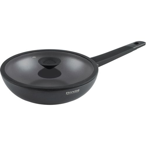 Сковорода ВОК (WOK) Rondell Kontur RDA-1489, 28см, с крышкой, антипригарное покрытие, алюминиевая