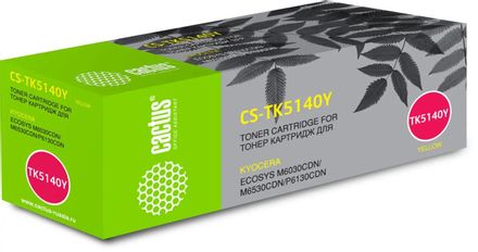 Картридж Cactus CS-TK5140Y, TK-5140Y, желтый / CS-TK5140Y