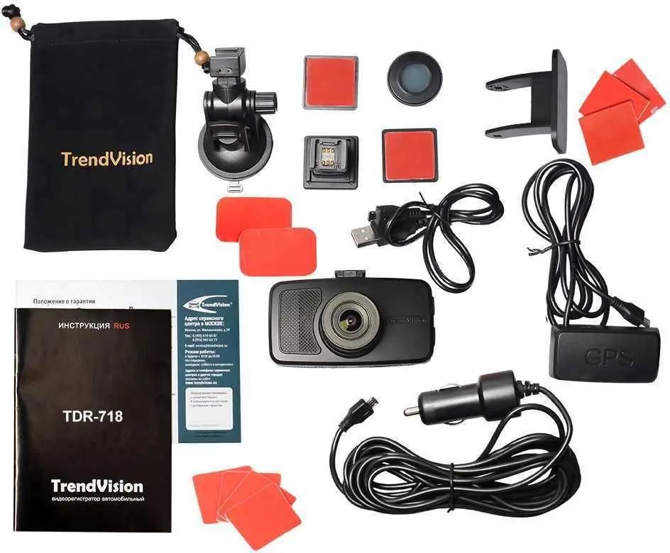 Видеорегистратор TrendVision TDR-718GP, черный – купить в Ситилинк | 485797