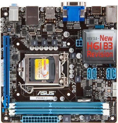ASUS P8H61 I LGA 1155 Intel H61 B3 mini ITX Ret 612078