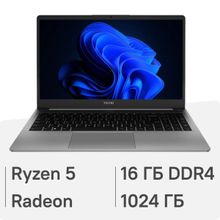 Изображение товара Ноутбук TECNO MegaBook K15SDA 15.6 IPS AMD Ryzen 5 16ГБ 1ТБ SSD Windows 11