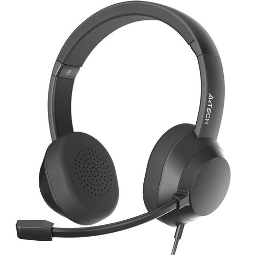 Гарнитура A4TECH Fstyler FH150U, для компьютера, накладные, проводные, черный [fh150u black]