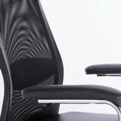 Кресло BRABIX Flight EX-540, экокожа/сетка, до 120кг, черный