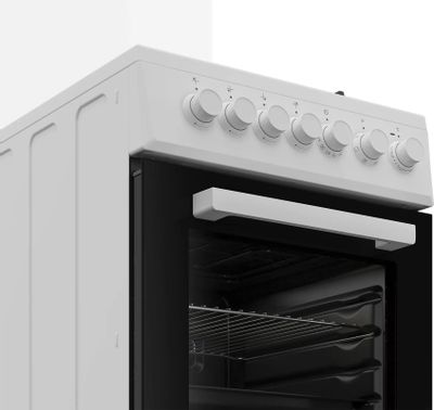 Газовая плита Beko FSE52130GWS, электрическая духовка, стеклянная ...