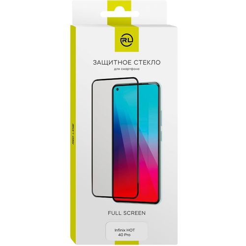 Защитное стекло для экрана Redline для Infinix Hot 40 Pro 2.5D, 1 шт, с аппликатором для разглаживания, черный [ут000038118]