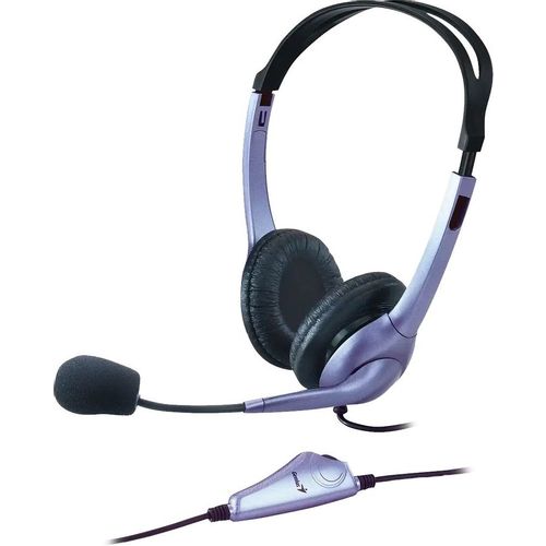 Гарнитура Genius HS-04S, для компьютера, накладные, проводные, фиолетовый [31710026401]