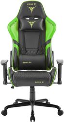 Кресло игровое ZONE 51 Clubpoint, экокожа, до 150кг, черный/зеленый
