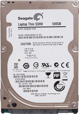 Жесткий диск Seagate Laptop Thin SSHD ST500LM000,  500ГБ,  гибридный HDD/SSD,  SATA III,  2.5"