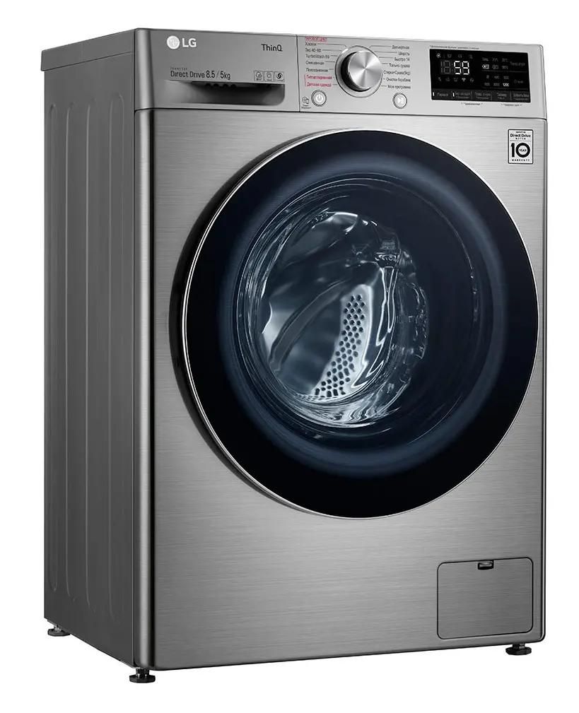 Стиральная машина LG F2V5GG2S, с фронтальной загрузкой, с паром, 8.5кг,  1200об/мин, с сушкой, инверторная – купить в Ситилинк | 1811932