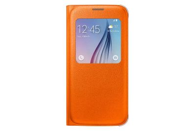 Чехол (флип-кейс) Samsung S View Cover, для Samsung Galaxy S6, оранжевый [ef-cg920poegru]