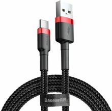 Изображение товара Кабель BASEUS Cafule, USB Type-C (m) - USB (m), 1м, черный / красный Изображение товара Кабель BASEUS Cafule, USB Type-C (m) - USB (m), 1м, черный / красный