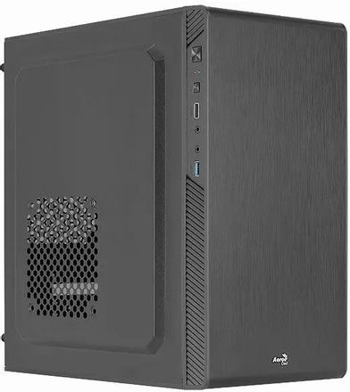 Корпус mATX Aerocool CS-106-S-BK-v1, Mini-Tower, без БП,  черный [accs-pc13014.11]
