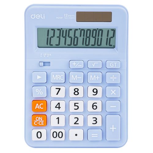 Калькулятор Deli EM210FBLUE, 12-разрядный, синий — цена и наличие Калькулятор Deli EM210FBLUE, 12-разрядный, синий