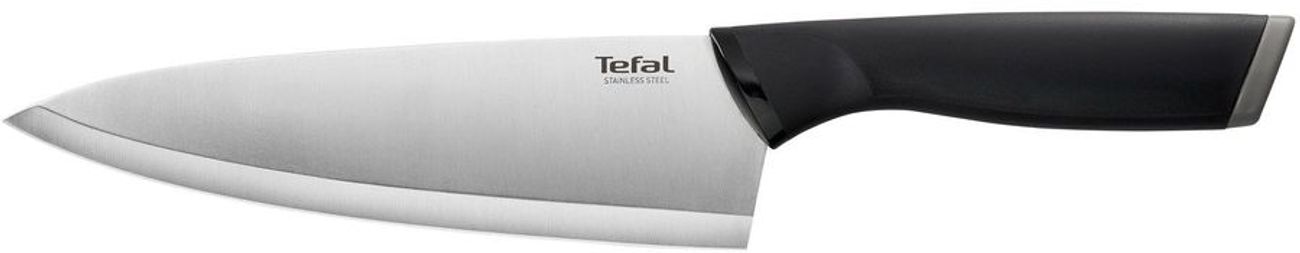 Нож кухонный Tefal K2213204, универсальный, 200мм, заточка прямая, стальной, серебристый/черный [2100121737]