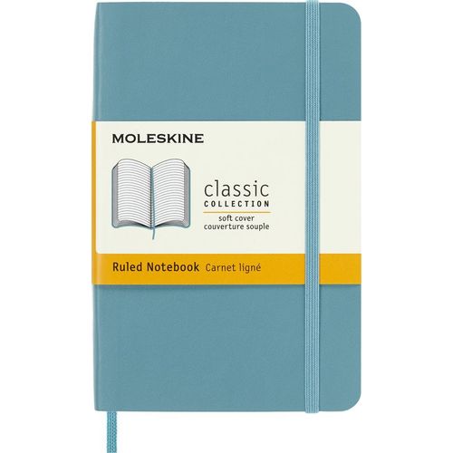 Блокнот Moleskine Classic Soft, 192стр, в линейку, мягкая обложка, голубой [qp611b35]