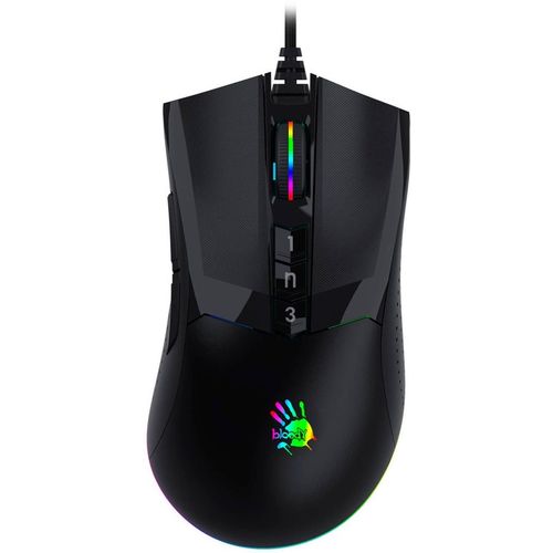 Мышь проводная A4TECH Bloody W90 Max, игровая, оптическая, USB, 10000dpi, черный [w90 max ( stone black)]